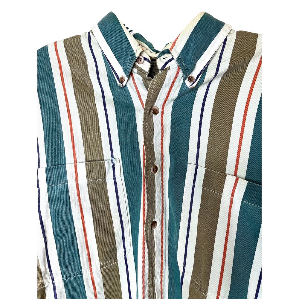 Natural Elements Striped Button Front Cotton Shir… - image 2